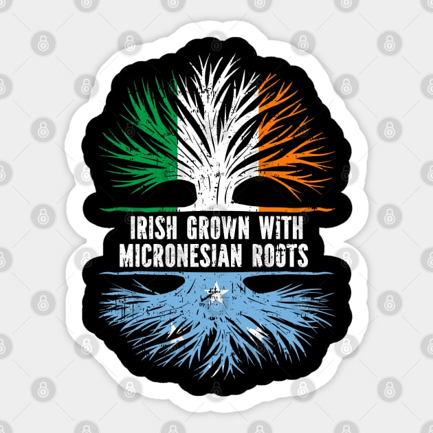 Irish Grown With Micronesian Roots Ireland Flag Sticker by silvercoin